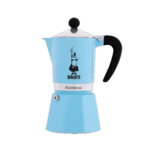 מקינטה מוקה צבע תכלת Bialetti Rainbow - מקינטה 3 כוסות