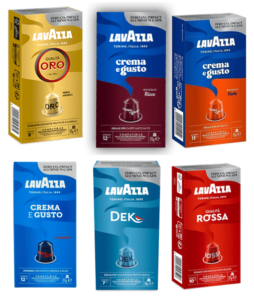 באנדל קפסולות Lavazza למכונות נספרסו – 100 קפסולות ב-10 מארזים