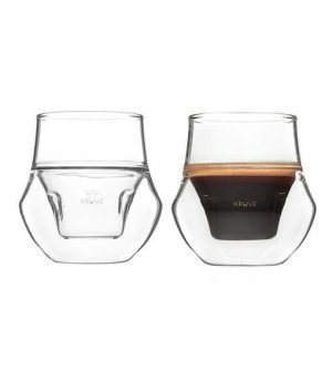 זוג כוסות אספרסו דופן כפולה KRUVE IMAGINE glassware 75 ml